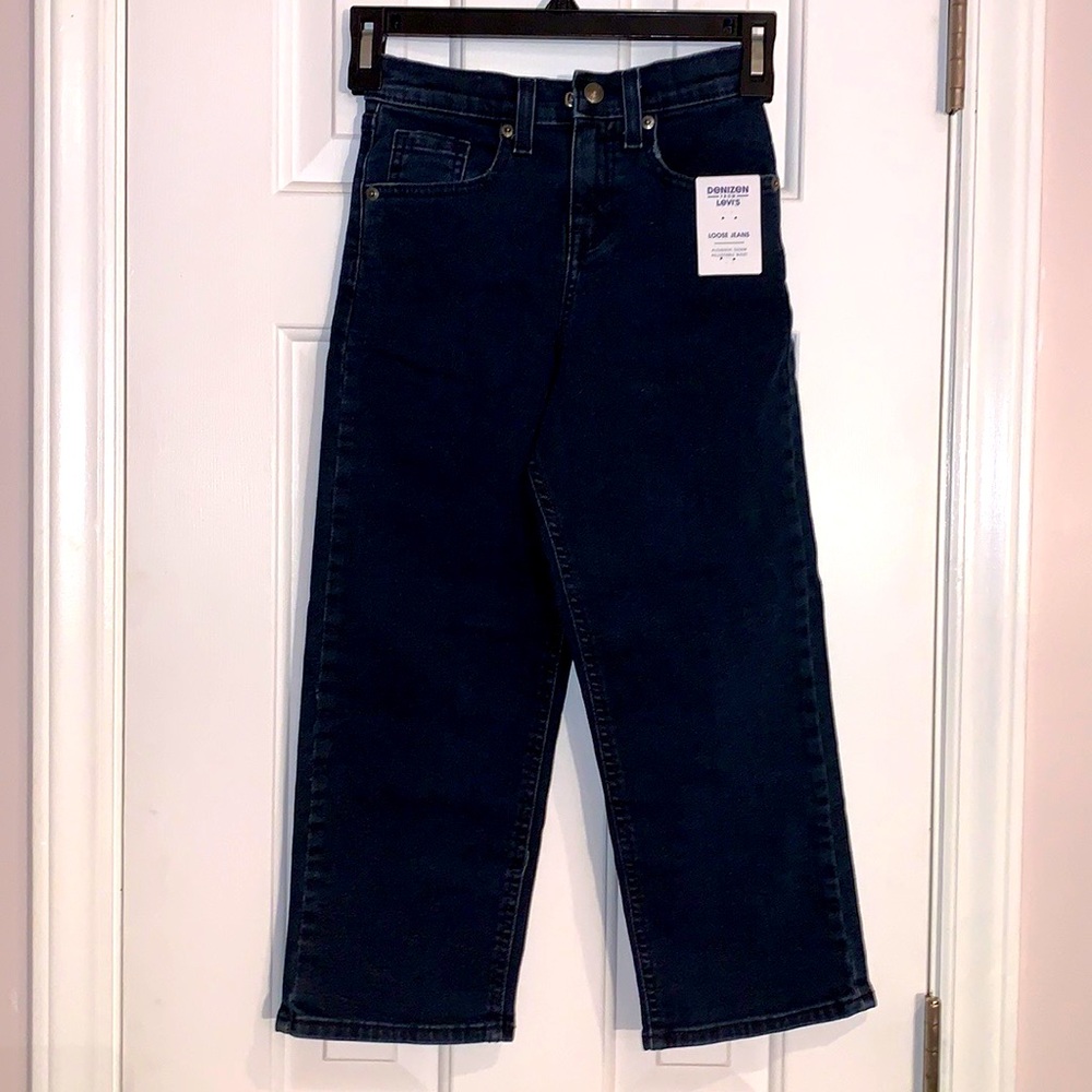 Levi’s Denizen boys dark blue loose jeans, size 7 Reg